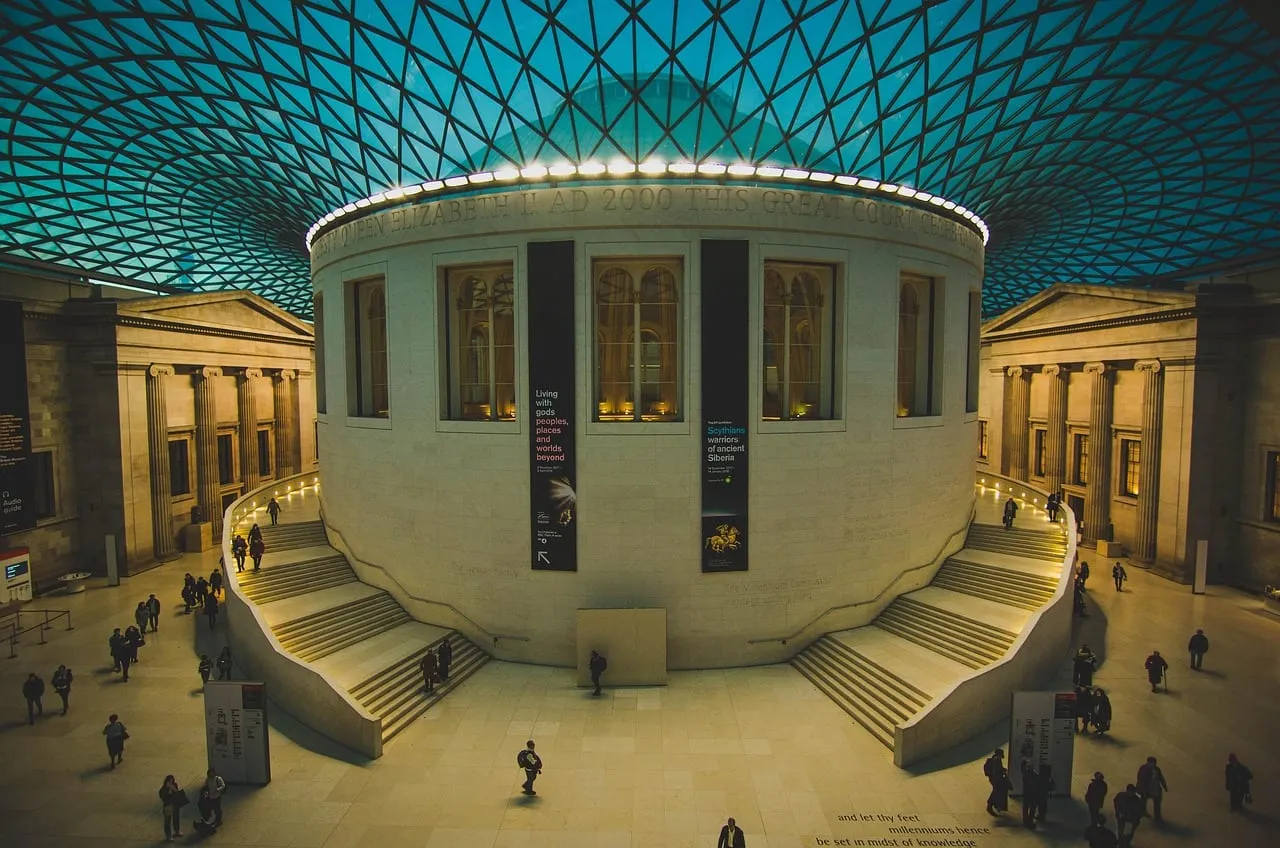 The round Reading Room in the Great Court under the glass roof