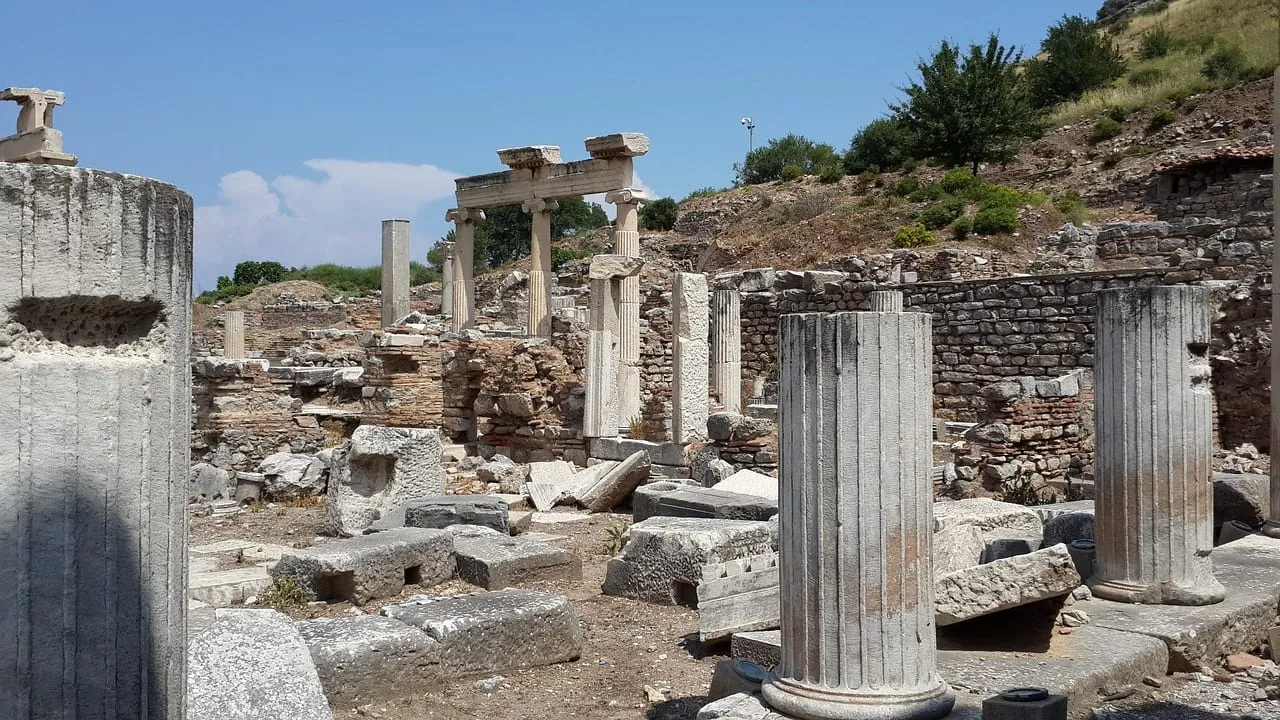Columns and ruins along a street of the ancient city
