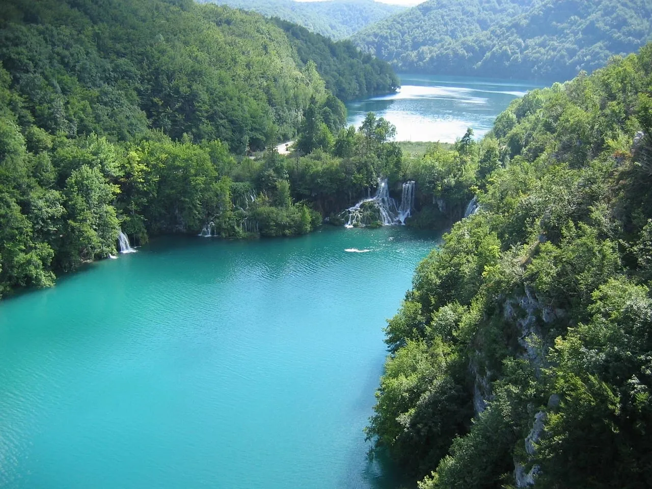 Lakes and falls seen from above