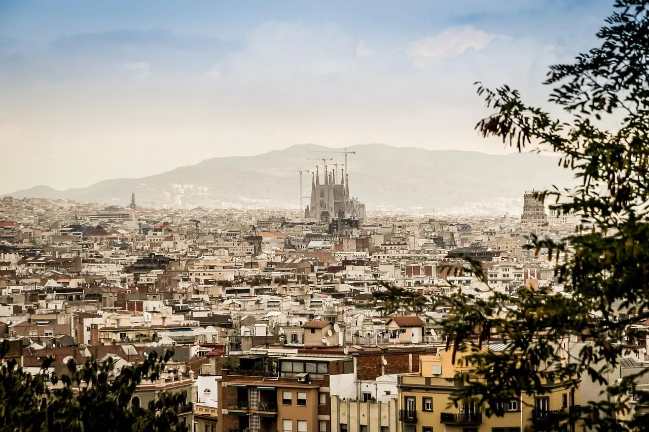 Barcelona’s rooftops with the Sagrada Família rising above them