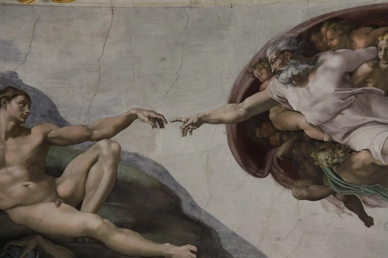 Michelangelo’s Creation of Adam on the Sistine Chapel ceiling